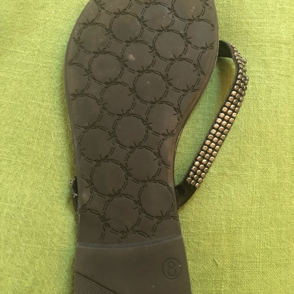 Black Metallic Flip Flops - Picture 4 of 4